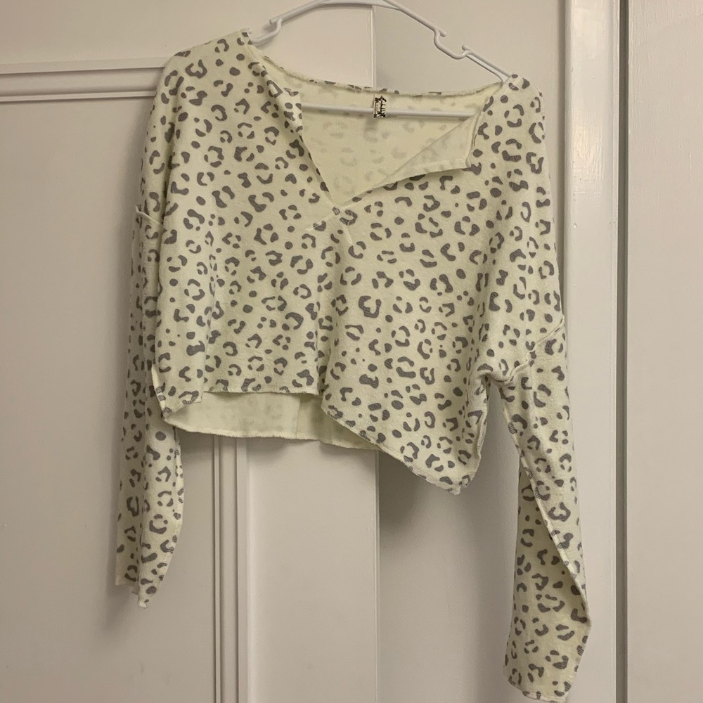 Intimately Free People Fleece Cheetah Print Top